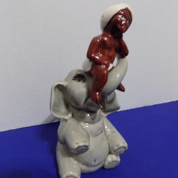 Vintage Ceramic Arts Studio Elephant Black Sultan Salt and Pepper Shakers A291 - Picture 2 of 4